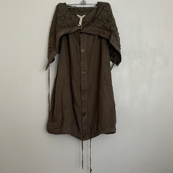 Matilda Jane Ambitious You Olive Green Cargo Utility Crochet Lace Vest - Picture 1 of 5